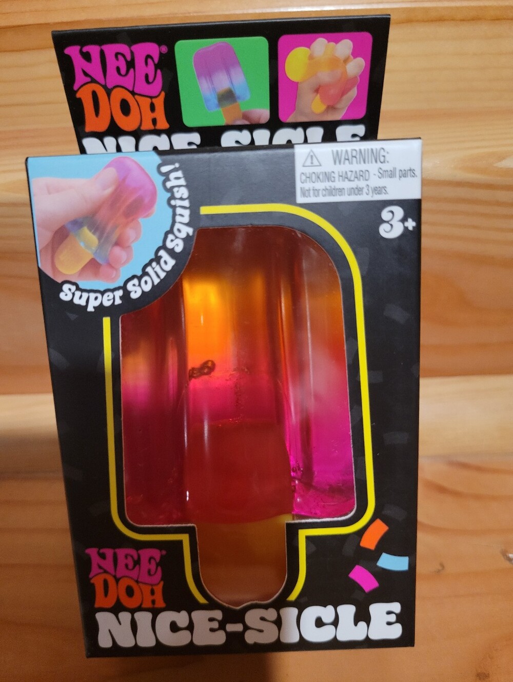 Needoh Nice-Sicle Super Solid Squish Toy - Pink & Orange